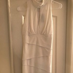 White Spandex Halter Dress